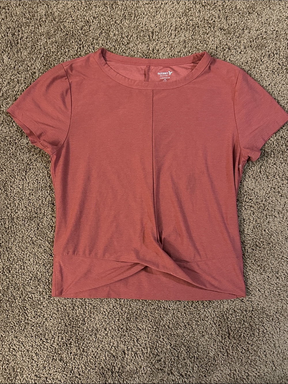 Old Navy Short Sleeve Twist-Front Tee in Dusty Rose